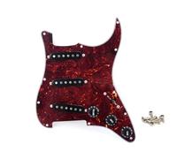 SHENGSUI Prewired Loaded Pickguard with SSS Single Coil Black Pickups Set for Fender Squier Strat Electric Guitar Dark Tortoise