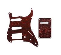 SHENGSUI Red Tortoise HSS 11 Holes ST/Strat Electric Guitar Pickguard and BackPlate for Standard Strat Modern Style Guitar Part