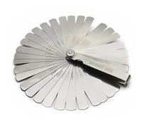 SHENGSUI Stainless Steel Feeler Gauge Universal Standard SAE and Metric Offset Valve Thickness Gauge 32-Piece Blade Tool for Measuring Gap Width/Thickness