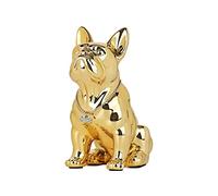 SHENGTIAN 9in French Bulldog Statue, English Bulldog Statue, Gold Bulldog Statue Decor, Resin Dog Statue, Animal Statues for Home Decor for Room, TV Stand, Desk, Table, Bedroom, Shelves, and Desktop