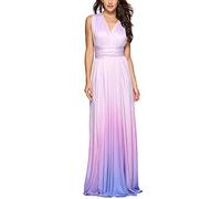 Shengwan Womens Gradient Color Bridesmaid Evening Dress Sleeveless Multiway Prom Gown Maxi Dresses Purple M
