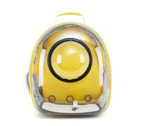 ShengWen Cat and Dog Space Capsule Backpack with Small Window - Portable Pet Carrier, Breathable, Large Capacity (Yellow)