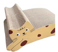 ShengWen Corrugated Cat Scratching Board Integrated Molding Resistant To Scratch The Crumbs of The Cartoon Pattern Modeling Cute (beige)