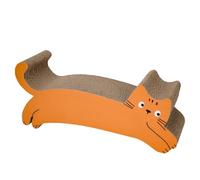 ShengWen Corrugated Cat Scratching Board Integrated Molding Resistant To Scratch The Crumbs of The Cartoon Pattern Modeling Cute (orange)