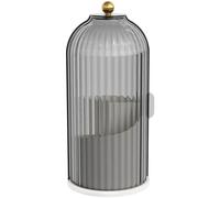 ShengWen Makeup Brush Holder Organizer with Lid 360-degree Rotating Brush Storage Box for Vanity Bathroom Countertops (translucency-black)