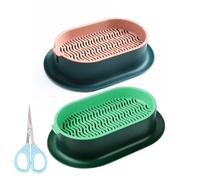 Shengxi 2Pcs Cat Grass Planter Tray, Plastic Hydroponic Cat Grass Seed Sprouting Trays Catnip Cat Grass Box with 1 Scissors Cat Grass Growing Kit or Cat Dogs