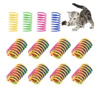 Shengxi 32 Pcs Interactive Cat Tube Toys, BPA-free Plastic Spring Toy, Durable Toys for Kittens, Cat Spring Toy Set for Kittens Cats Swatting Biting Hunting