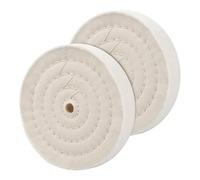 Shengxi 6 Inch Cotton Buffing Polishing Wheel 2 Pcs White Fine Cotton Extra Thick (70 Ply) with 1/2" Arbor Hole for Bench Grinder Buffer Polisher