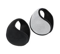 Shengxi Fleece Earmuffs Winter for Men Women 2 Packs Foldable Thick Ear Warmers Windproof Ear Warmers Big Size Cold Protection Ear Warmer Style for Outdoor Cycling Running (Black Grey)