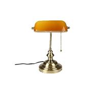Bankers Table Lamp Retro Industrial Classical E27 Glass lampshade Cover Switch Desk Lights for Bedroom Study Reading Desk Lights for Office