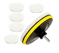 shengyi-Car Polishing Pads-7Pcs 5Inch Polishing Waxing Buffing Pads Kit Drill Polishing Kit Wool Buffer Pad Car Polishing Buffing Wheel and M14 Drill Adapter
