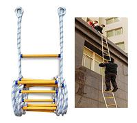 shengyi Escape Rope Ladder With Carabiners, Flame Resistant Fire For Kids And Adults, Fast To Deploy Non-Slip Safety Rope Soft Ladder, Escape From Window And Balcony (Size : 5m)