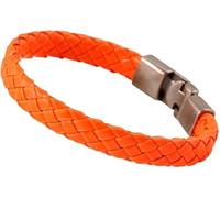 QLEQMZTV Leather Woven Bracelet For Men, Twist Handmade Braided Bracelet Adjustable Wristband Vintage Lucky Jewelry Gift For Men Women Orange