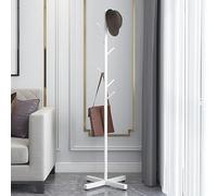 shengyi Metal Coat Rack Freestanding Coat Tree Clothes Stand with 6 Hooks, Coat Racks Easy to Assemble, Coat Tree Stand for Bags, Hats, Entryway, Office C,170x42x42cm