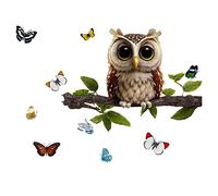 shengyi Owl Window Stickers - Cute Owl Twig and Static Window Clings - Wall Art Decorations Window Stickers Decals for Nursery Kids Room Home Classroom and Bedroom