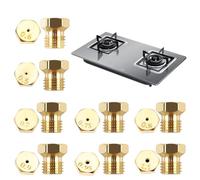 SHENGYIG 16 Piece Propane Gas Burner Nozzle Set (0.5-1.1 mm) Brass Gas Nozzles for Propane Burners M6 x 0.75 Thread Compatible with Gas Stoves and Grill Appliances