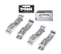 SHENGYIG 4 Pcs Stainless Steel Spring Loaded Trailer Number Plate Holder, Licence Plate Bracket Frame with Secure Clips for Trailers, Caravans, Vans & Vehicles