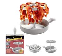 SHENGYIG Bacon Maker for Microwave | Vertical Bacon Cooker Tray for Crispy, Fat-Free | Quick & Easy Microwave Rack | No Mess, Dishwasher Safe | UK Kitchen Gadget