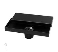 SHENGYIG Odour Trap Shower Drain, 304 Stainless Steel Linear Channel Drain 800x200mm, Flat & Smooth Hair Catcher Strainer for Wet Room, Bathroom, Kitchen, Balcony | Side Outlet Drainage