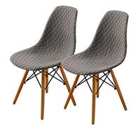 SHENGYIJING Dining Chairs Covers Set of 2/4/6, Style Shell Mid Century Modern Chair Sipcover, Upholstered Accent Side Chair Covers (Taupe, 2 Pieces)