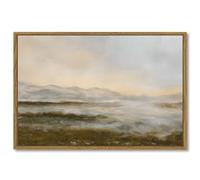 SHENIFY Landscape Framed Canvas Wall Art 24x36in Large Vintage Dusk in The Forest Classic Paints Farmhouse Bathroom Office Decor - Natural Framed