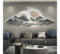 SHENJIA 3D Wall Art Décor, Oriental Wall Sculpture + Led Light, Traditional Chinese Welcoming Pine Wall Hanging Painting Home Decor
