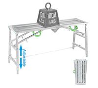 SHENJIA Multi Purpose Folding Steel Scaffolding Ladder 160/180cm, Home Engineering Portable Workbench Platform Tower with 1000 Pound Capacity