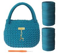 SHENJILL Phoenix Tail Bag Crochet Kit for Beginners Hand Bag Crochet Kit with Step-by-Step Videos and Written Instruction Crocheting Kits for Adults Easy Starter Yarn for Crocheting (Peacock Green)