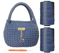 SHENJILL Phoenix Tail Bag Crochet Kit for Beginners Hand Bag Crochet Kit with Step-by-Step Videos and Written Instruction Crocheting Kits for Adults Easy Starter Yarn for Crocheting (Jeans Blue)