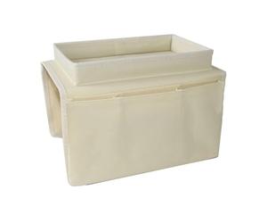 SHENJMAI Bedside Storage Bag Sofa Armrest Organiser Arm Chair Caddy Bedside Storage Pocket with 6 Pockets(White)