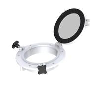 SHENJMAI Boat Porthole Window ABS Plastic Marine Boat Fishing Porthole Fixed Round Window RV Camping 265mm 4mm Tempered Glass Waterproof Opening(265mm White)