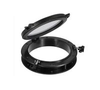 SHENJMAI Boat Porthole Window ABS Plastic Marine Boat Fishing Porthole Fixed Round Window RV Camping 265mm 4mm Tempered Glass Waterproof Opening(265mm Black)