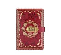 SHENJMAI Diary with Lock Retro Digital Password Notebook Journal With Lock A5 Diary for Men and Women PU Leather Combination Persons Privacy(Red)
