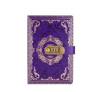 SHENJMAI Diary with Lock Retro Digital Password Notebook Journal With Lock A5 Diary for Men and Women PU Leather Combination Persons Privacy(Purple)