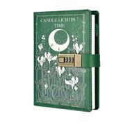 SHENJMAI Diary with Lock Vintage Faux Leather B6 Journal with Lock 224 Pages Password Protected Diary Multifunctional Planner Organizer Stationery Supplies(Color 2)