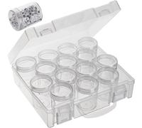 SHENJMAI Fuse Beads Organizer Bead Organizer Box, Diamond Painting Storage, Containers 14 Slots Clear Embroidery Container for Beads