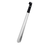 SHENJMAI Long Handled Shoe Horn 2Pcs Metal Shoe Horns 42cm Long Handled Shoehorn Pregnant Woman Elderly Spoon Home No Bending Over Wearing Spatula(2pcs Black)