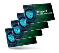 Shenlee 4 Pcs RFID Shielding Cards, Debit Credit Card Protector, Premium Contactless NFC Debit Credit Card Passport Protector, Anti-Theft Contactless NFC Blocker, Smart Slim Design Perfectly