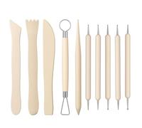 SHENLIU 10 PCS Polymer Clay Tools Set, Clay Modelling Tools, Clay Sculpting Tool, Wooden Dotting Tool for Adults Beginners DIY Art Crafts