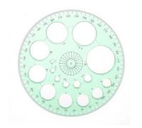 SHENLIU 2 Pcs 360 Degrees Protractor Template, 4.53 Inch Diameter Plastic Circle Measurement Ruler Tool, 16 Small Circle Templates for Architectural Drawing, Office, Design Supplies (Green)