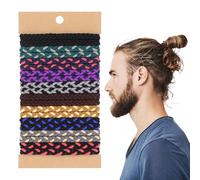 SHENLIU 20 Pcs Braided Hair Coils, Hair Ties for Thick Hairs & Dreadlock Accessories, No Damage Elastic Bands for Men with Long Hairs, Buns & Curly Styles (10 Colors, 2.4 Inch)