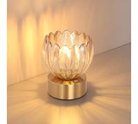 Shenmoyl Cordless Small Table Lamp with 5200mAh Battery & Touch Control, Battery Operated Tulip Table Lamp with 3 Colors, Rechargeable Mini Table Lamps for Bedsides, Bedroom, Nightstand (Amber)