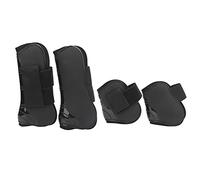 Shenprymic 4 PCS Horse Tendon Boots, Adjustable Front and Hind Leg Protectors with PU Shell, Impact - Absorbing Support Boots for Show Jumping, Training and Daily Exercise (A set of four XL sizes)