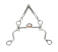 Shenprymic Pelham Horse Bit, Stainless Steel Jointed Pelham Bit with Copper Roller and German Silver Decorative Plate, Equestrian Bit for Dressage and Show Jumping (120MM)