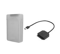 Shenprymic SATA USB 3.0 Adapter for 2.5in and 3.5in SSD HDD, 6Gbps UASP Support, Protective ABS Enclosure Box with 12V/2A Power for Desktop Use (Gray)