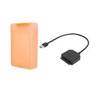 Shenprymic SATA USB 3.0 Adapter for 2.5in and 3.5in SSD HDD, 6Gbps UASP Support, Protective ABS Enclosure Box with 12V/2A Power for Desktop Use (Red)