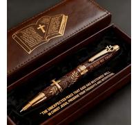 Shenrongtong Christian Gift, God's Blessing Bible Commemorative Pen With Box, Encouragement Inspirational Religious Writing Pens With Scripture Engraving For Men Women