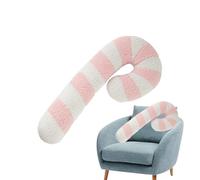 Shenrongtong Christmas Candy Cane Pillow, Pink Candy Cane Plush Toy, Soft Winter Throw Pillow, Decorative Cushion For Sofa, Bedroom & Home Decor
