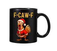 Shenrongtong F-Caw-F Coffee Mug Funny Chicken Mug, Humor Ceramic Chicken Cup with Handle, Drinking Tea Cup for Men Women, Farmhouse Home Decor