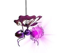 Shenrongtong Solar-Powered Hanging Bee Light, Solar LED Garden Lantern, Metal Statue Garden Decoration, Blue Bee Solar Fairy Lights, Outdoor Garden Statue